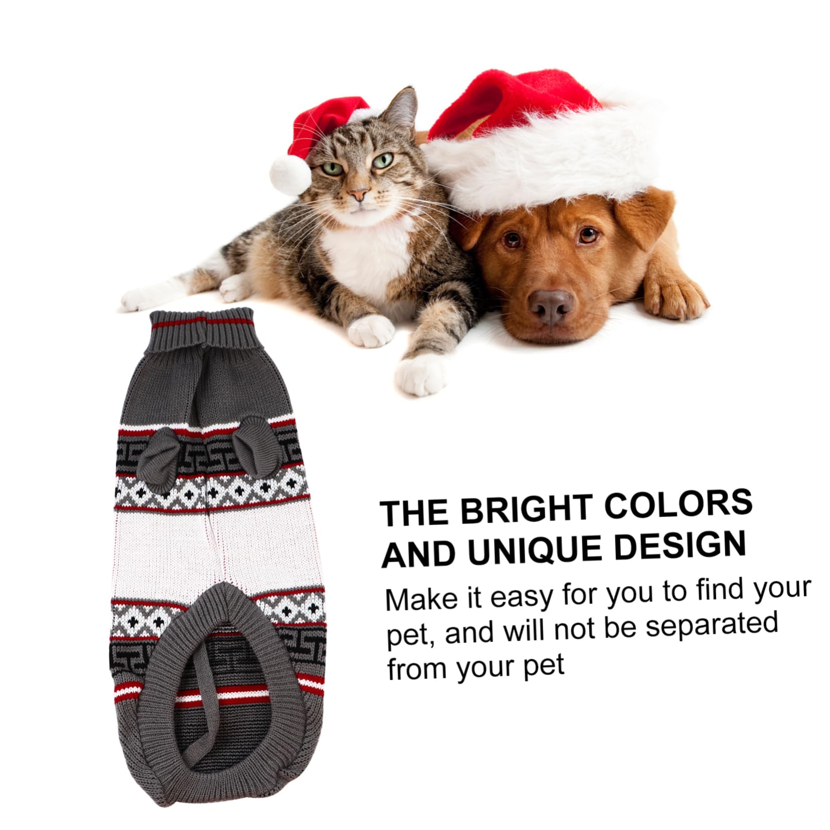 Housoutil 3piezas Suéter De Navidad para Perros Ropa De Invierno para Mascotas Suéter De Diseño Único para Cachorros para Fiestas y Celebraciones Festivas Gris Arce XXL