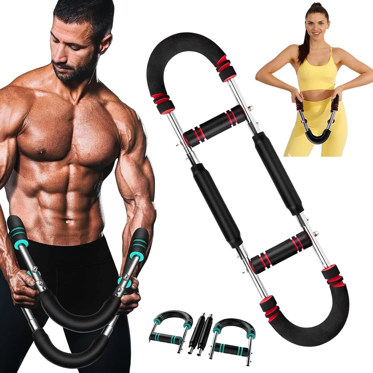 Twister Arm Trainer,2025 New Adjustable Chest Expander,Portable Power Twisters Bar Muscular Strength Enhancer,Shape The Perfect Body for Men,for Beginners and Professional Athletes