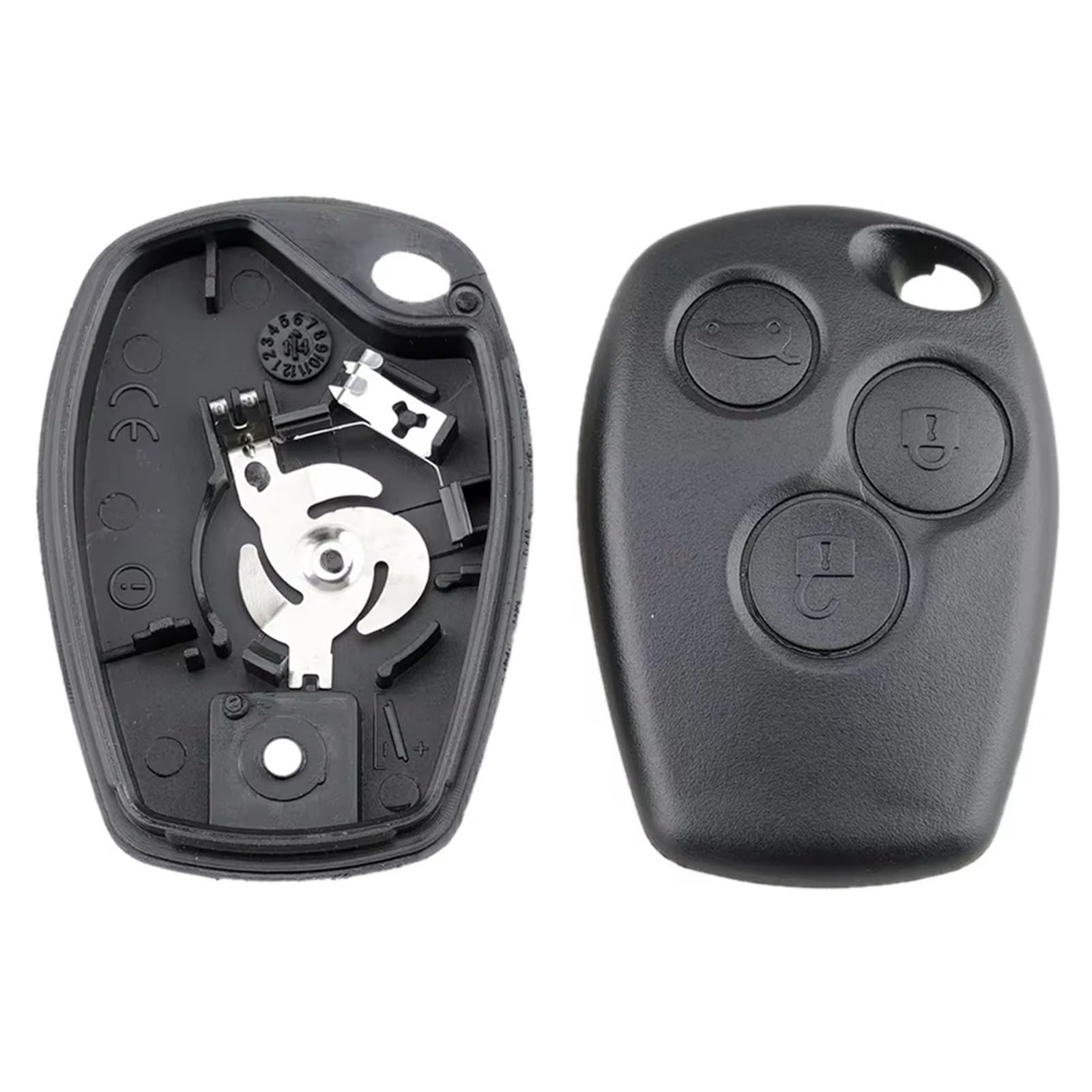 Compatible Con Dacia Para Logan 2004 2005 2006 2007 2008 2009 2010 2011 2012 Para Sandero 2008-2012 3 Botones Carcasa De Mando A Distancia Coche
