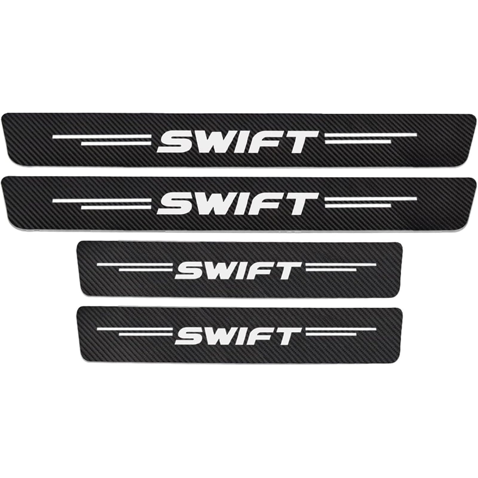 Car Door Sill Protector for Suzuki Swift 2022 2021-2014 4PCS Car Door Sill Scuff Plate Carbon Fiber Stickers Accessories,White