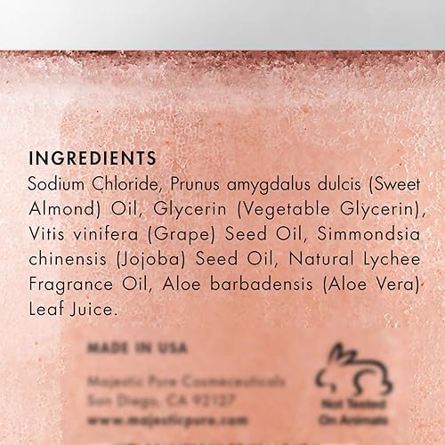 Miniatura 2 de Majestic Pure Sal exfoliante corporal del Himalaya con colágeno y aceite dulce de almendras, sal para exfoliar e hidratar la piel, limpieza