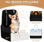 PETSFIT Dog Booster Car Seat for Small/Medium Dogs Up to 35 lbs – Patented Safety System, 5" Memory Foam Pet Car Seat, Fully Detachable and Washable Cover, Front/Back Seat Travel Booster (Black)