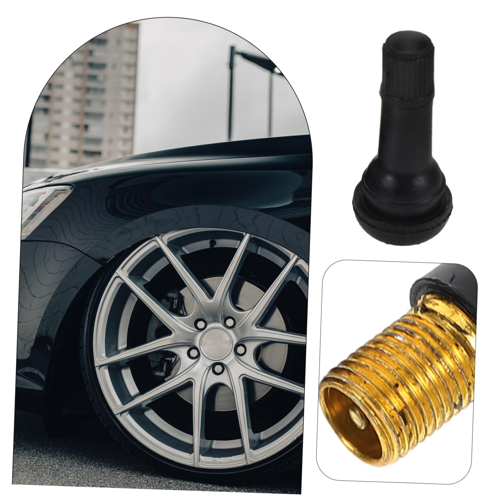 Cabilock Steli Valvola Pneumatico Tr414 in Gomma Nero 100 Pezzi | Lega di Zinco, Tenuta Elevata e Resistenza Ambientale, per Veicoli, Accessori di Ricambio Automotive