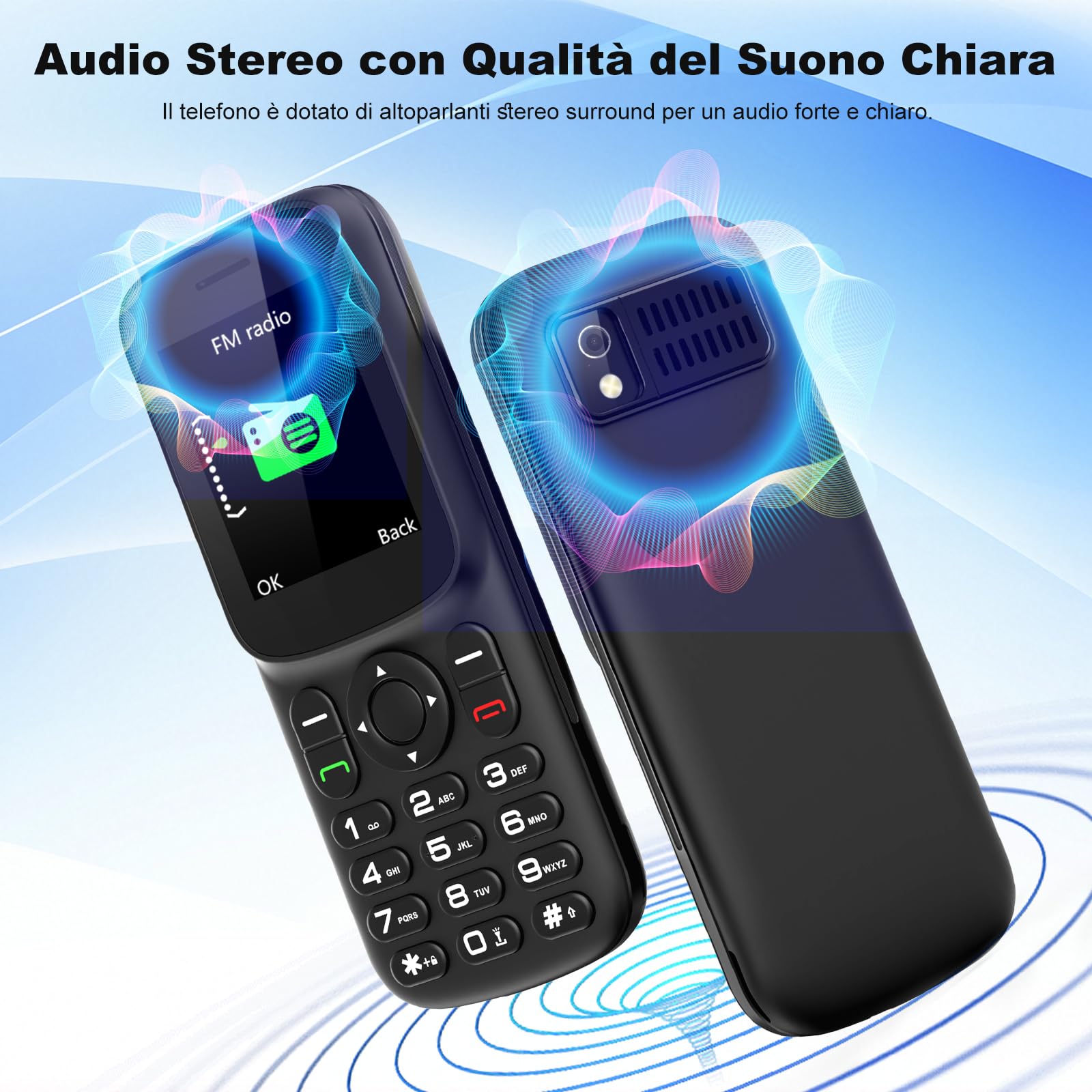 4G LTE Mini Telefono Cellulare per Anziani con Doppio Nano SIM, Compatto