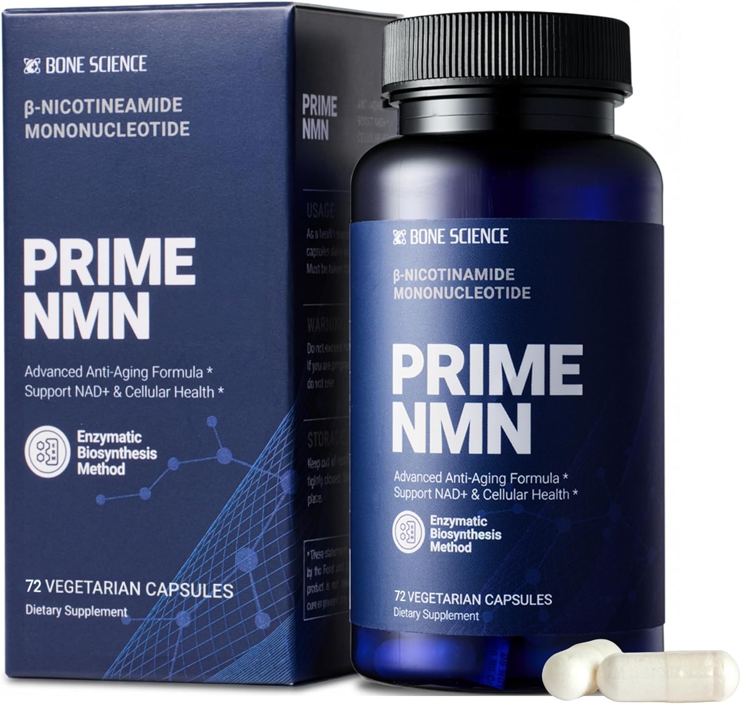 BONE SCIENCE Uthever NMN & Pterostilbene 6-in-1 Complex with Resveratrol, Glutathione & BioPerine - High Purity Stabilized NAD+ Precursor for Healthy Aging & Cellular Energy - 72 Vegetarian Capsules
