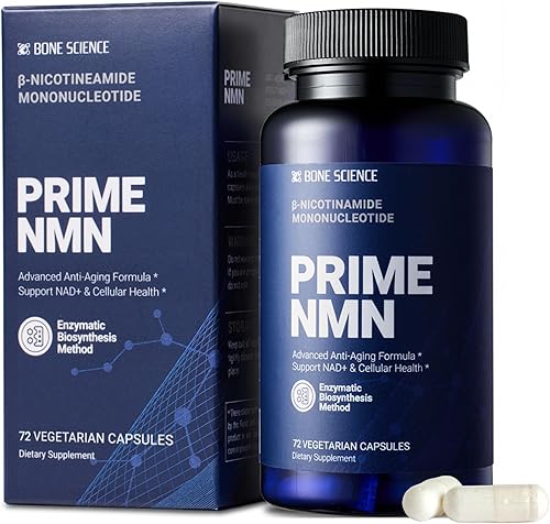 BONE SCIENCE Suplemento Prime NMN  NMN de alta pureza de 250 mg con resveratrol, glutatión, quercetina y bioperina, apoya la producción de NAD+ y