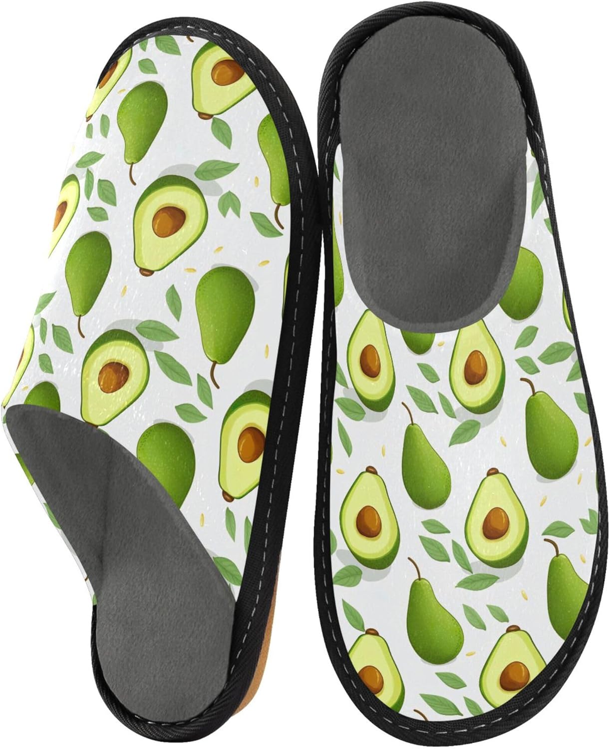 Funny Avocado Fruit House Slippers – Cozy Fuzzy Slippers for Guests, Washable & Disposable, Perfect for Shoeless Home, Spa & Hotel Use A112266