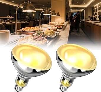 200W E27 Heat Lamp Bulb, Food Heat Lamp Bulb, E27 Food Warming Bulb, Brooder Lamp Bulb, Heat Lamp for Chicken, Bathroom Heating Replacement Bulb [Energy Class D]