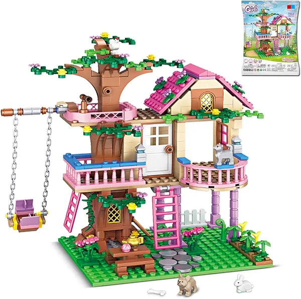 Unimoly 504PCS Tree House Building Kit for Kids Ages 6-12, STEM Creative Construction Toys Compatible with Major Brands, Birthday for Girls & Boys