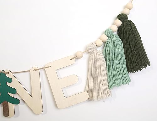 Miniatura 7 de Cartel de madera para silla alta para acampar temático  Cartel de fiesta de cumpleaños para niños con tema de un campista feliz  Cartel de primer