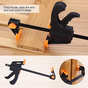 8Pcs Clamps Set, 4 Inch Quick Grip Heavy Duty Nylon Spring Ratchet Bar Clamps for Woodworking