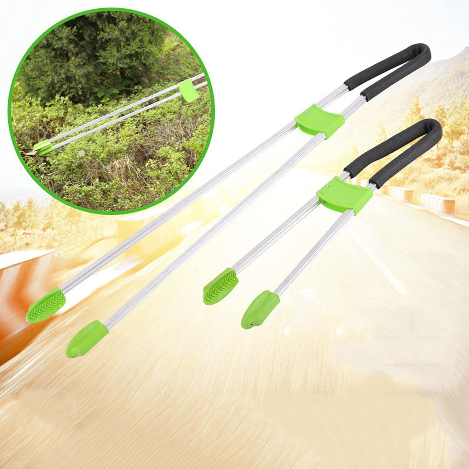 Litter Picker Grabber Reacher Tool Portable Aluminum Alloy Rubbish Lightweight Extra Long Handy Trash Upper Claw Equipment for Elderly,52CM