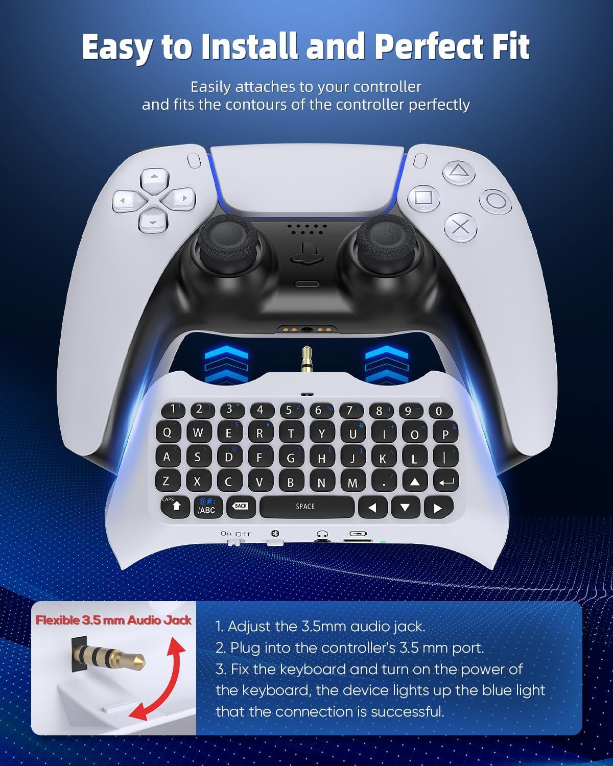 Image showing how to attach the keyboard to the PS5 controller