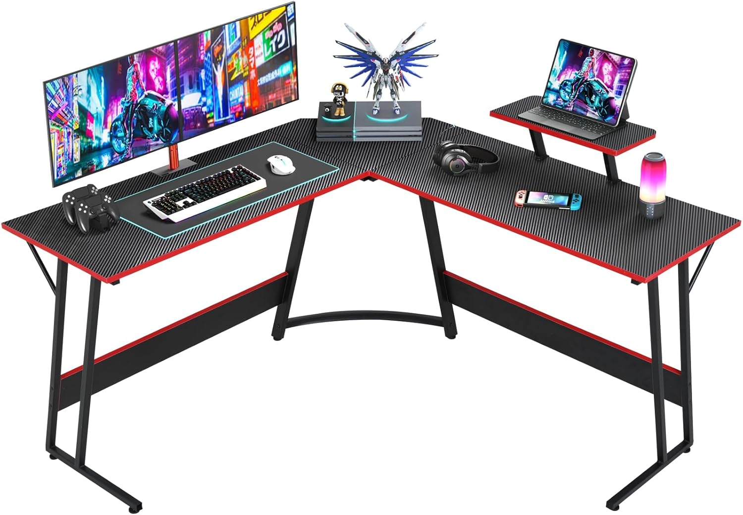 YYkokocat L Shaped Desk 50 Inch Gaming Desk with Monitor