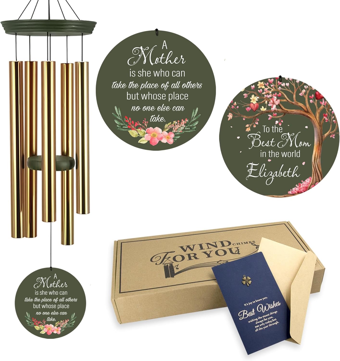 ASTARIN Gifts for Mom Deep Tone Wind Chimes 30"/36", Mothers Day Birthday Gifts from Daughter Son, Mothday Day Gift Idea, Happy Birthday Mom Decorations