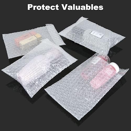 Miniatura 6 de 100 bolsas de burbujas transparentes autosellantes, 5 x 7 pulgadas, bolsas de plástico de burbujas para embalaje, envío, almacenamiento