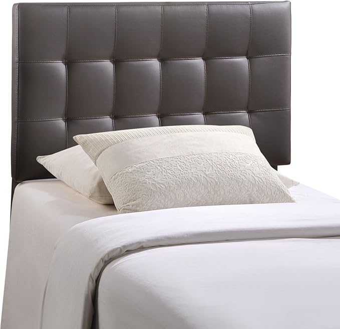 Amazon Com Modway Lily Tufted Faux Leather Upholstered Twin Headboard In Brown