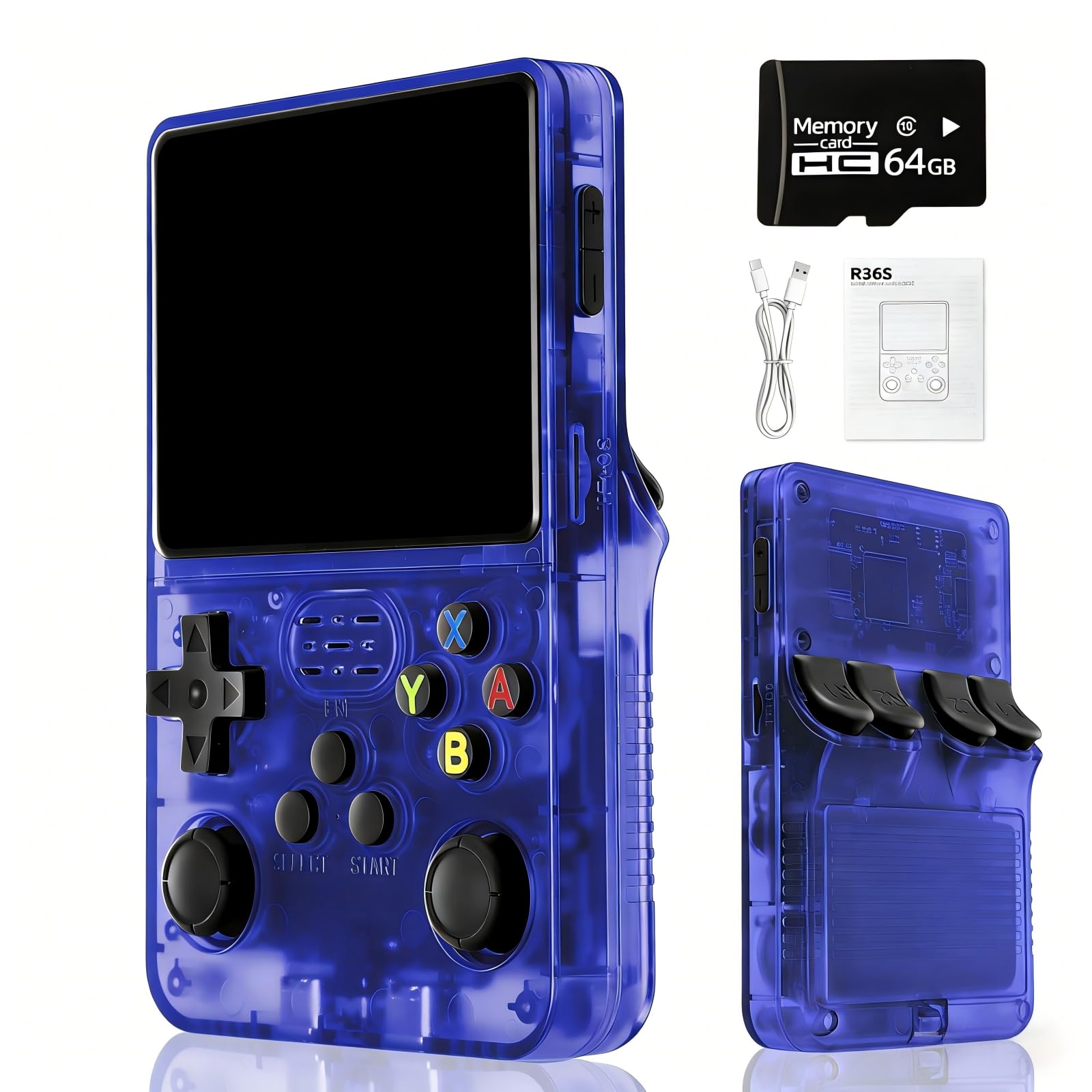 Rhesusco R36MAX Retro Video Game Console - Portable Console with 4.0-Inch HD Screen,128G TF Card,Support 22000+Classic Games,Open Source System,4000mAh Battery,Birthday Gift for Adults-White — view 13