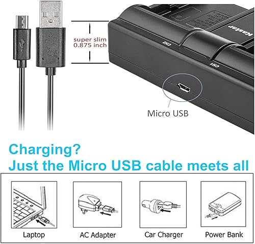 Miniatura 2 de Kastar Cargador USB, Batería de repuesto para usb-cnp110 – 3 cnp110 CNP-110 NP-110 NP-160 cnp-160 BN-VG212