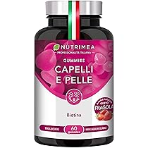 Gummies Capelli e Pelle | Biotina, Zinco e Selenio | Integratore Senza Zucchero | 60 Gummies Vegane | Gusto Fragola