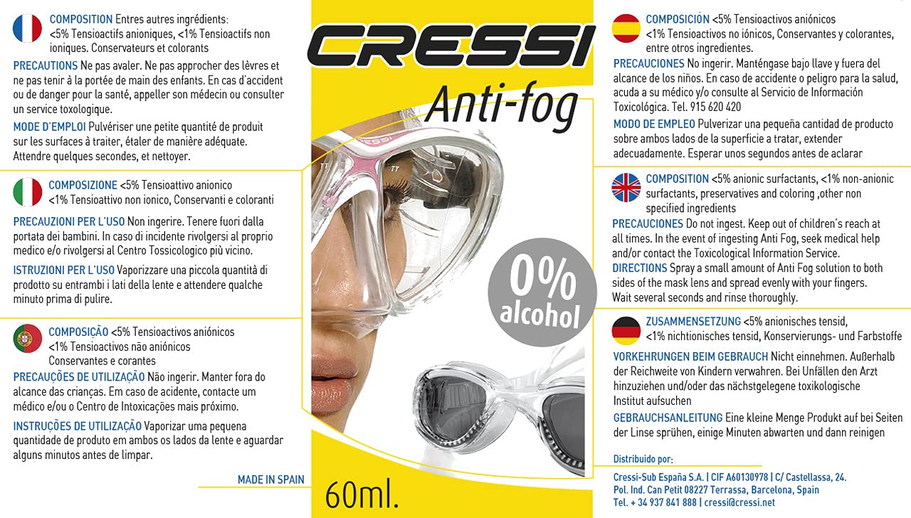 ANPTOG SPRAY - Maschere anti-appannamento da 60 ml (35 u)
