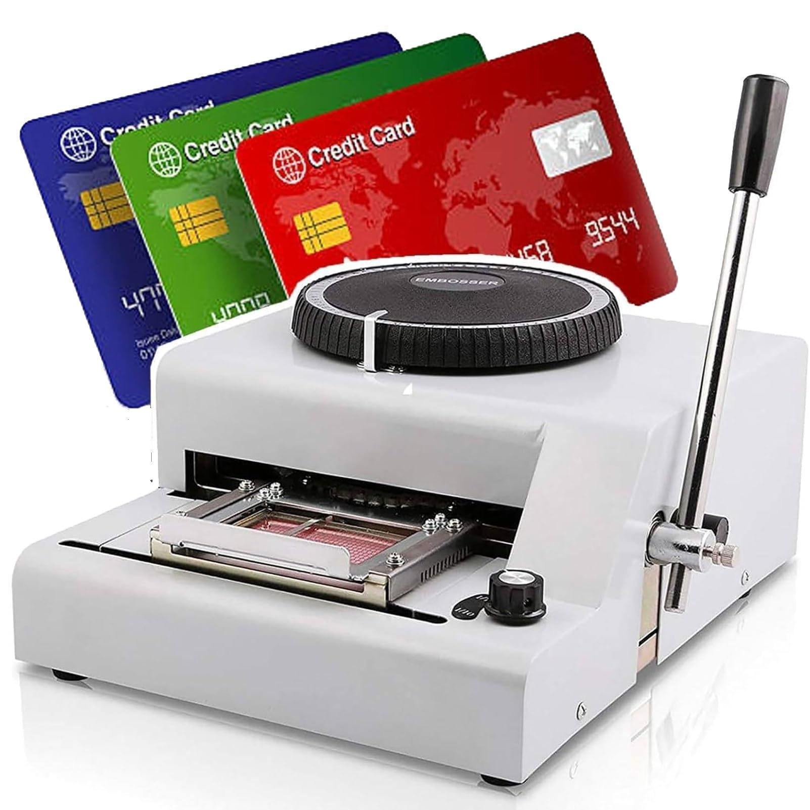 Ofyphth 72 Character PVC/VIP Card Embosser Stamping Machine Foil Stamping Machine Embossing Printing Bank Card, 1/7 & 1/10 Inch Spacing, for Card Making.