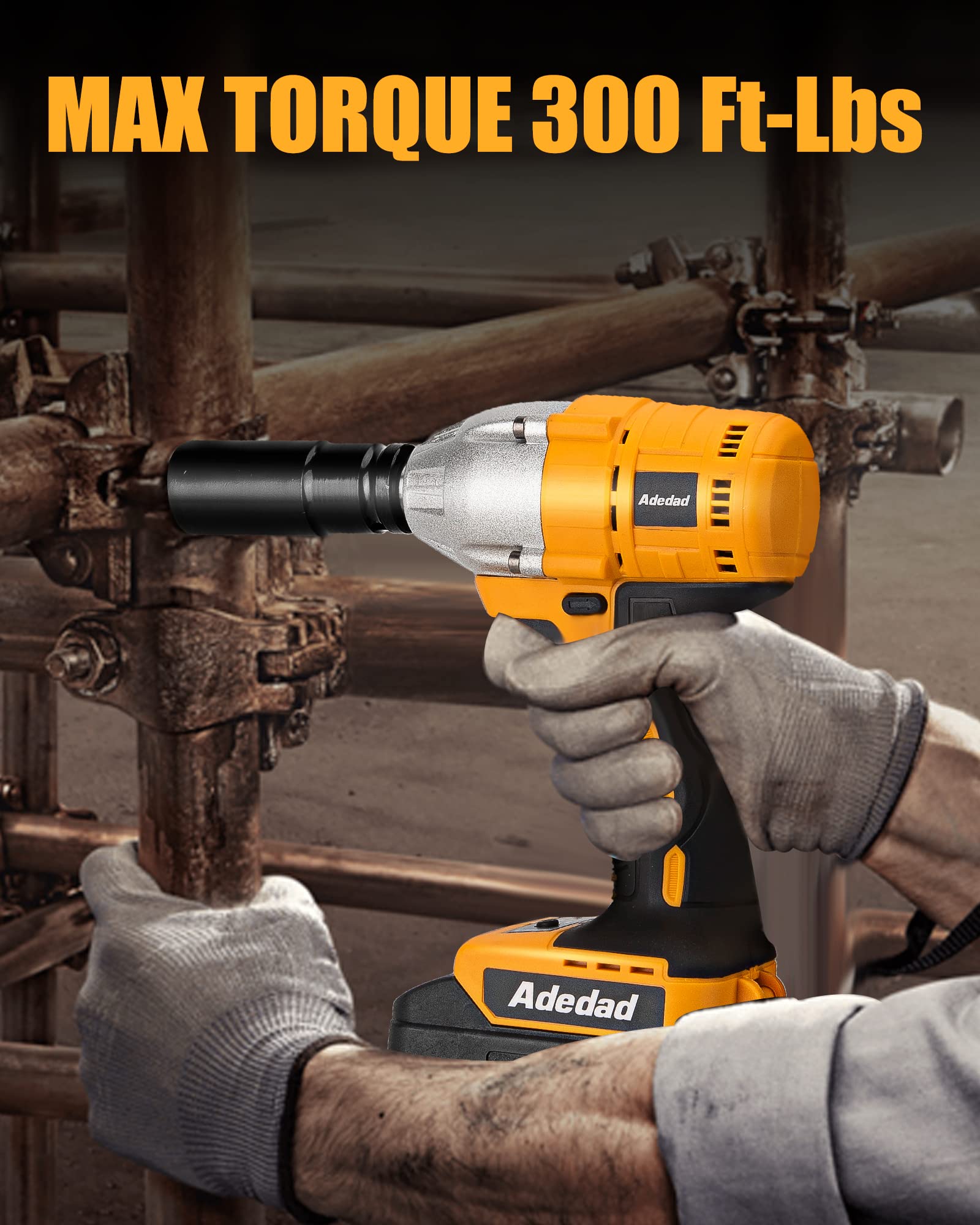Adedad Cordless Power Impact Wrench 1/2 