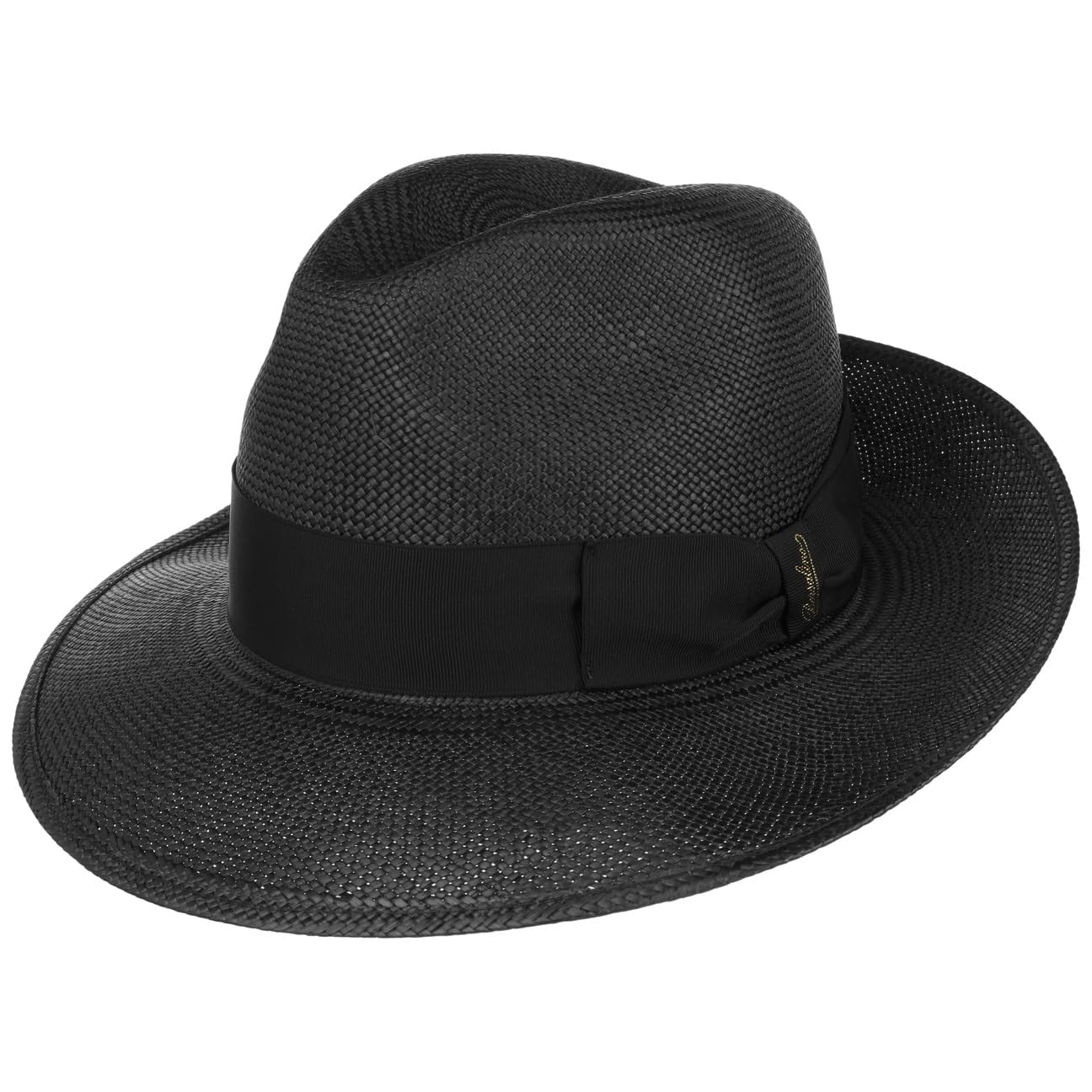 Borsalino Cappello di Paglia Big Brim Fedora Uomo - Made in Italy Estivo da Giardiniere Cappelli Spiaggia con Nastro Grosgrain Primavera/Estate Estate