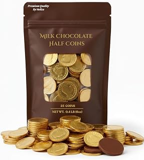 Milk Chocolate Coins 25 - Shaped Candy for St. Patrick’s Day, Foil-Wrapped, Individually Wrapped, 25 Pack