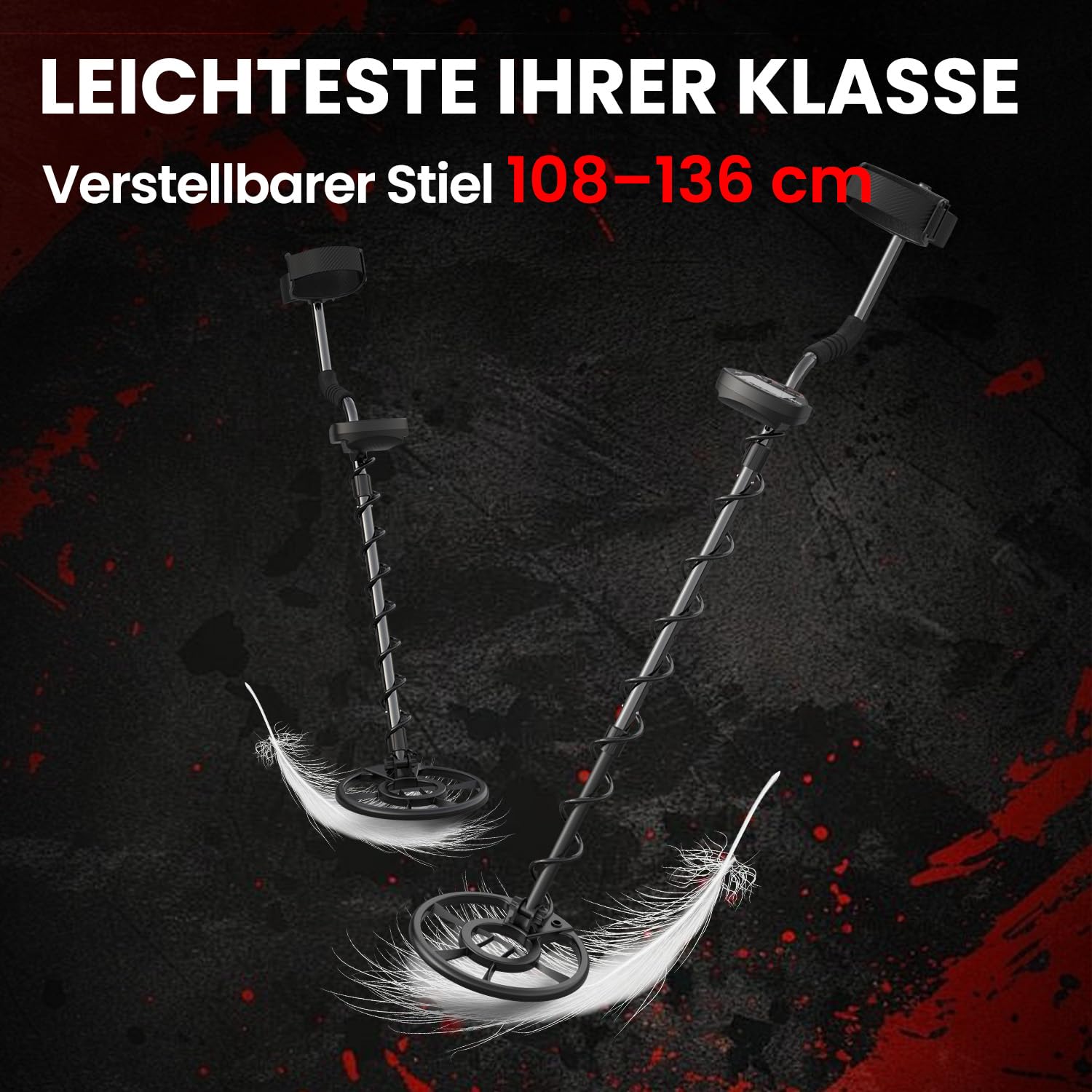 DR.ÖTEK Metalldetektor Profi Set, Leicht Gold Detektor für Kinder und Erwachsene mit Pinpoint Modus, Speichermodus, Wasserdicht Spule, 5 Modi, Hochpräzisions, Metal Detector Kit mit Digger Schaufel