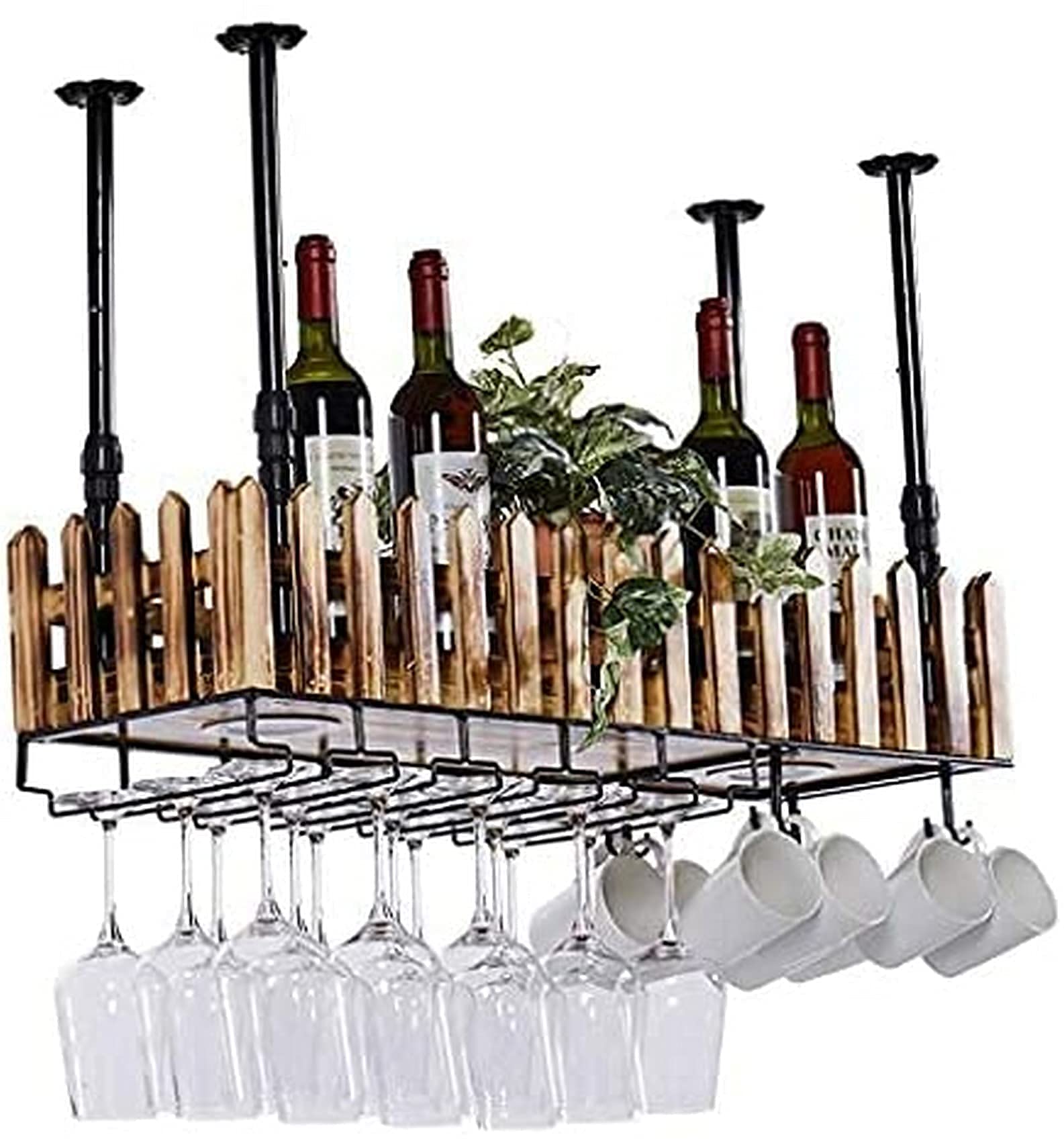 Support de stockage suspendu pour ranger bouteilles et verres sans encombrer