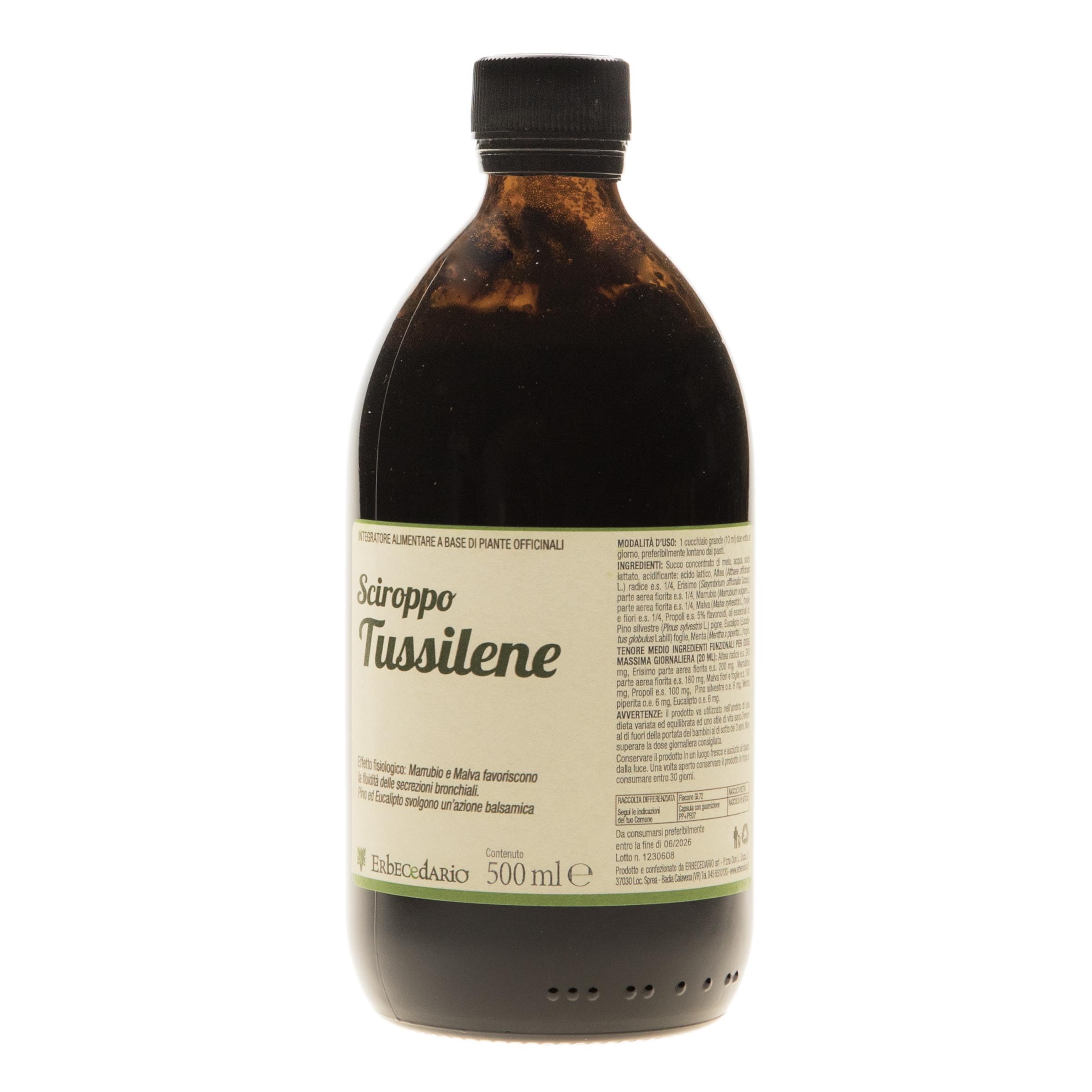 Sciroppo balsamico tussilene per adulti e bambini 500ml, sciroppo tosse con propoli e pino silvestre favorisce la fluidità delle secrezioni bronchiali - Made in Italy