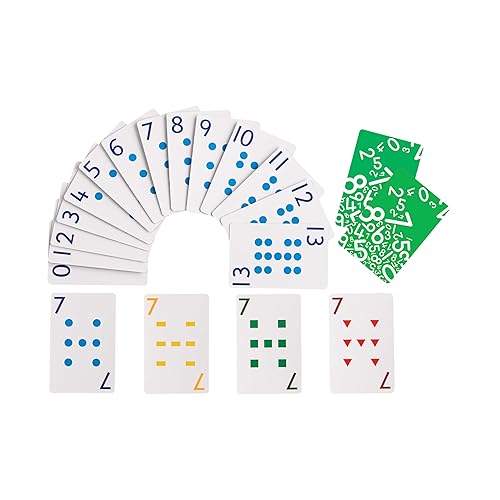 edxeducation Naipes aptos para la escuela, juego de aprendizaje en casa, juego de 8 mazos, 448 cartas, cartas con patrones multicolores numeradas