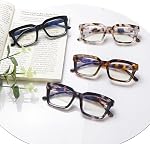 4 Pack Progressive Multifocus Reading Glasses for Women Oprah Style Blue Light Blocking Computer Readers