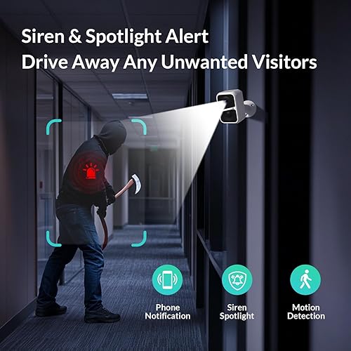 Miniatura 5 de Vicohome - Cámara de seguridad WiFi 2K alimentada por batería, para exterioresinteriores con detección de movimiento AI, visión nocturna a todo