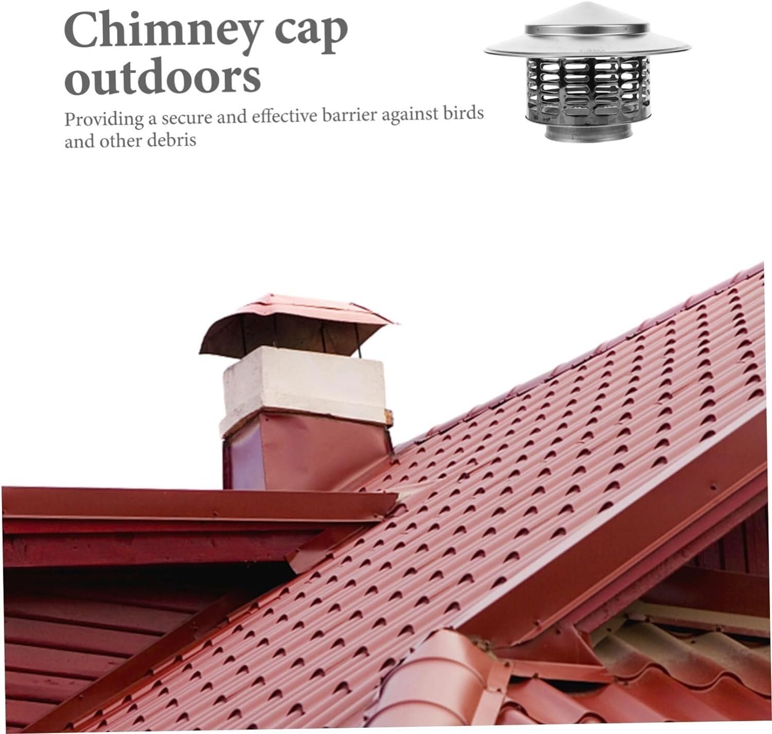Round Roof Chimney Cap Stainless Steel Chimney Cover 8in Chimney Cap Stainless Steel Chimney Rain Cap Chimney Liner Flue Cover (Size : 8 * 8in)