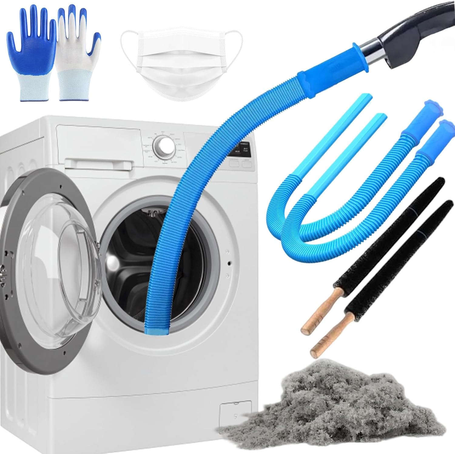 Universal Dryer Lint Vacuum Attachment, Dryer Vent Cleaner Kit Vacuum Attachment, Compatible With Most Vacuum Cleaners & Dryers, Dryer Lint Vac Attachment, Quickly Lint Remover (2Pcs)