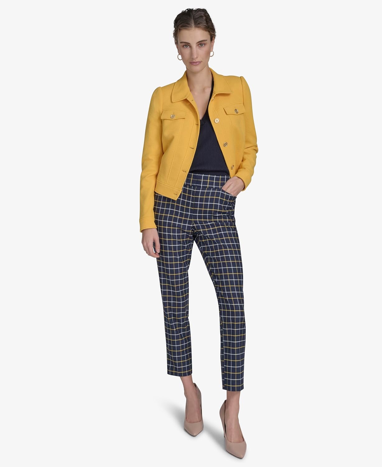 Tommy Hilfiger Womens Long Sleeve Puff Shoulder Boucle Jacket - Image 2