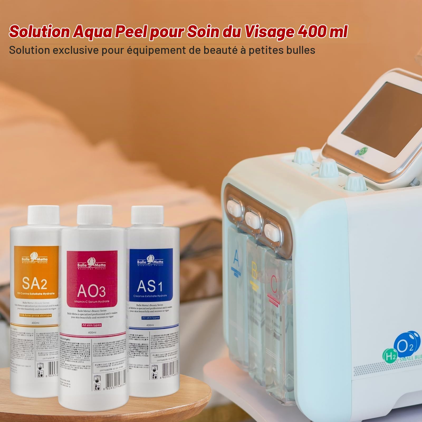 Soins de la peau facial beauté Aqua Peel solution 400ml par bouteille visage nettoyant et hydratant Elitzia ETYYS123