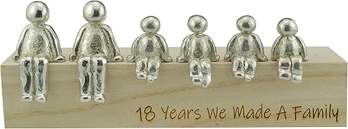 Miniatura 2 de Idea del 18 aniversario 18 años hicimos un adorno de metal familiar Elige tu combinación familiar (4 niños)