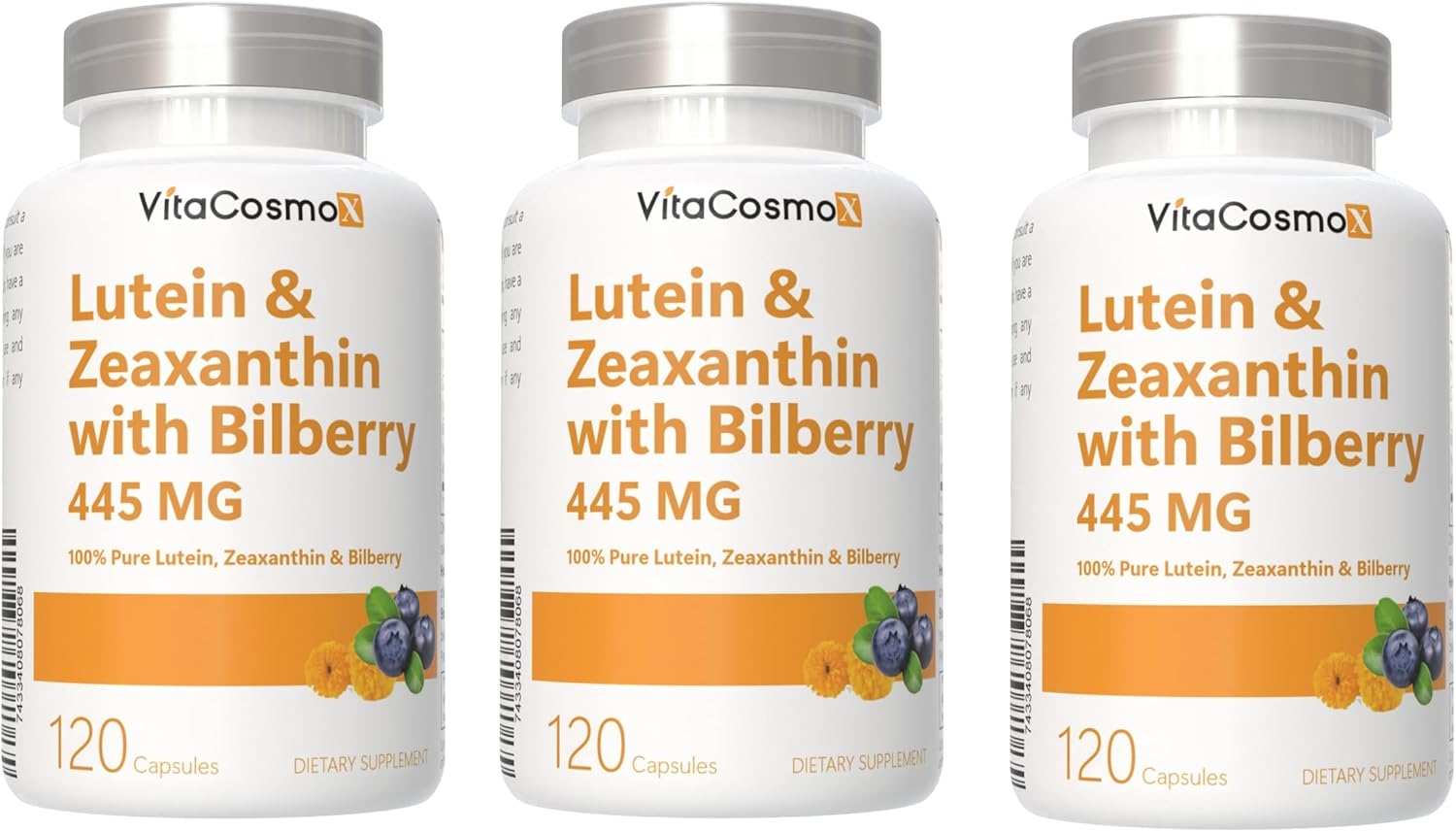 Lutein with Zeaxanthin, Vegan Capsules, 120 Count, 40 mg Lutein + 4 mg Zeaxanthin per Serving, Non-GMO, Gluten-Free (3)