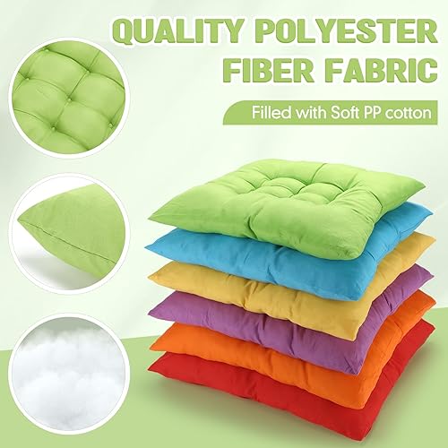 Miniatura 3 de Geetery 12 cojines de suelo cuadrados a granel para el suelo, 15.7 pulgadas, gran grueso, meditación, sentado, tapete para yoga, tatami, aula,