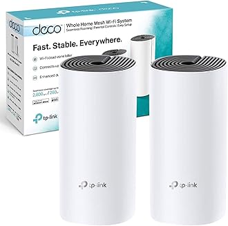 Deco M4 Whole Home Mesh Wi-Fi System, Seamless and Speedy Up To 2800 Sq ft coverage, Work with Amazon Echo/Alexa, Router and Wi-Fi Booster Replacement, Parent Control, Pack of 2