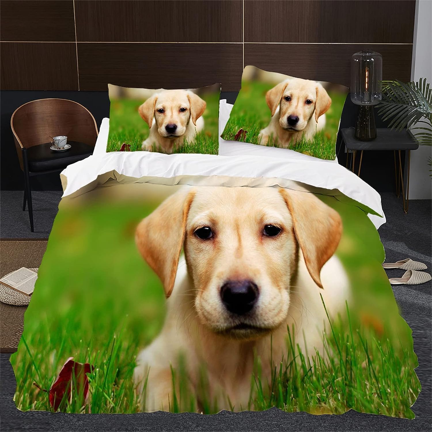 Housse de couette 200x200 Labrador pour chambre parentale parure lit douillette animaux