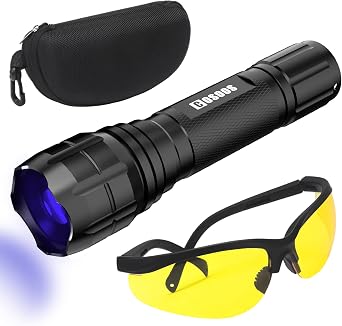 COSOOS Air Conditioner Leak Detector Kit, Rechargeable UV Detection Tool with Protective Glasses, Portable Bag for Automotive Auto Oil AC UV Dye