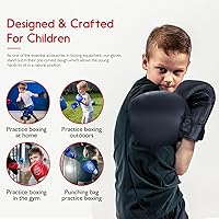 Vista 4 de Guantes de boxeo para niños y niñas, guantes de entrenamiento de boxeo juvenil para niños de 3 a 15 años, guantes de boxeo para sparring para niños