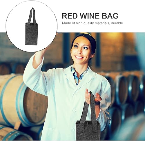 Miniatura 9 de Jojofuny Bolsa de 4 botellas de vino  Bolsas de regalo de fieltro y bolsas de comestibles reutilizables para viajes, campamento, picnic