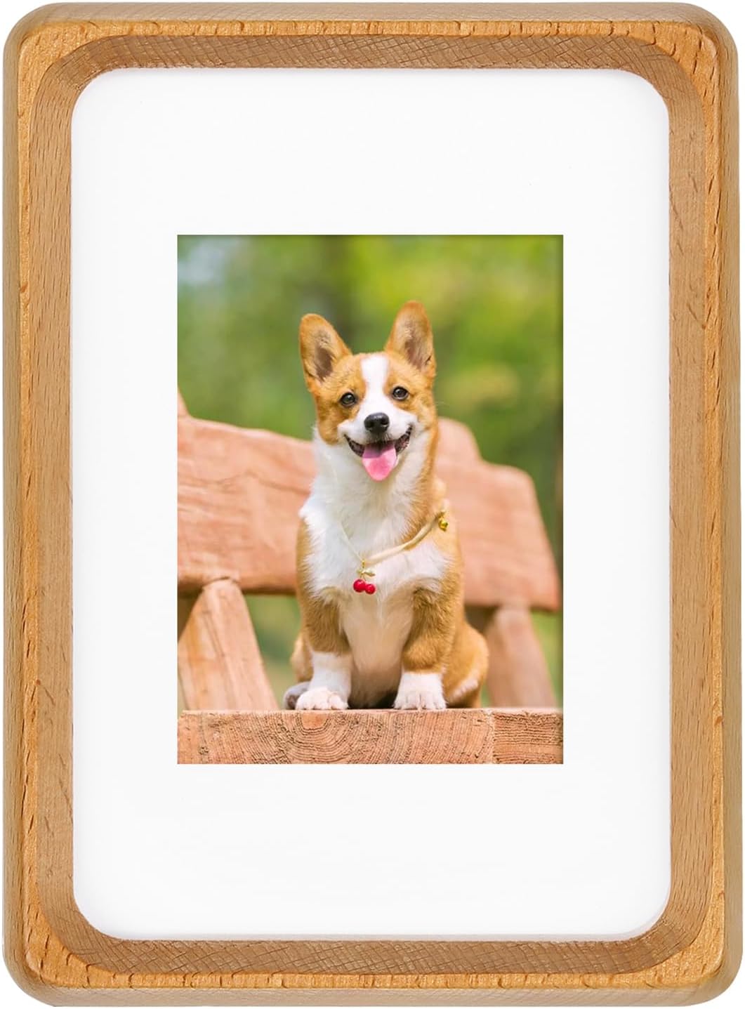 5x3.5 inch Natural Wood Picture Frame, Tabletop Wooden Small Photo Frame with Mat, Display Pictures 2x2.76 with Mat or 3.5x5 Without Mat for Desktop Display, Mini Photo Picture Frame (Beech)