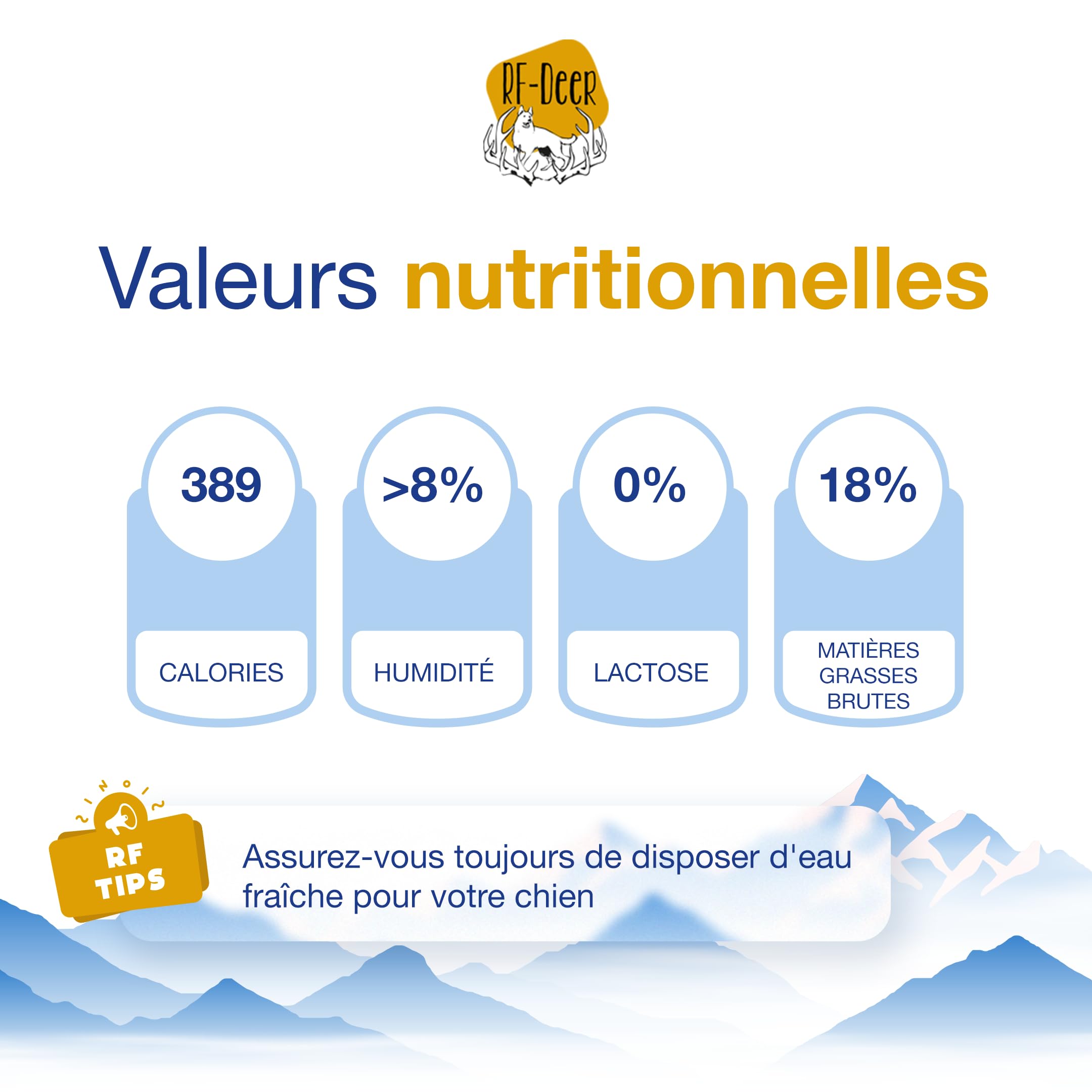 RF-Deer Fromage himalayen pour Chien, Recette Traditionnelle, L, 5 pièces | Recette himalayenne, au lait de vache, sans gluten, sans lactose, sans OGM, séché en fumoir, friandise à mâcher ferme