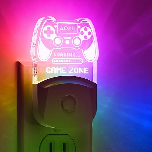 LOHAS - Señal de juego LED con forma de gamepad de luz nocturna controlador de consola de juegos luz nocturna enchufable multicolor personalizado